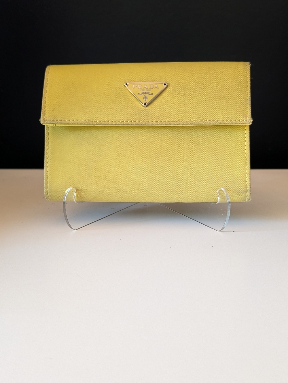 Authentic Prada Trifold Nylon and Leather Wallet